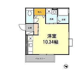 ビジュービスタ4 ワンルームの間取図画像