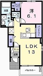 ボニート・ショコラ2 1LDKの間取図画像