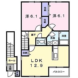 レバンテB 2LDKの間取図画像