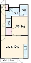 アーバンプレイス 4階1LDKの間取り