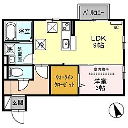 エミグランドA 1LDKの間取図画像
