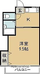 リバティN3 1Kの間取図画像