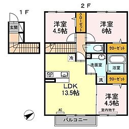 イーリオ 2階3LDKの間取り
