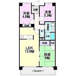 桃山ガーデンヒルズ 3LDKの間取図画像