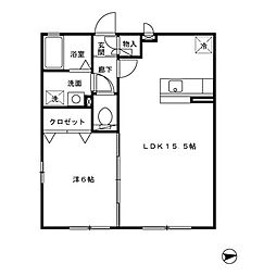 グランフォレ2 1LDKの間取図画像