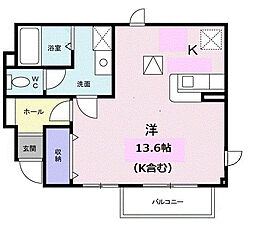 アルカンシェル・庄内1 ワンルームの間取図画像