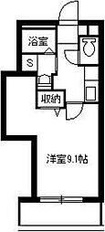 LalunaSakanoue 1Kの間取図画像