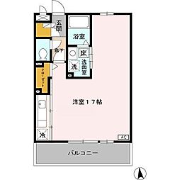 M'sハイム ワンルームの間取図画像