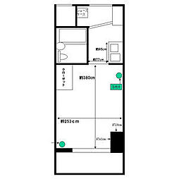 シティパルナゴヤ 13階1Kの間取り
