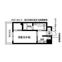 エスト日比野 8階1Kの間取り
