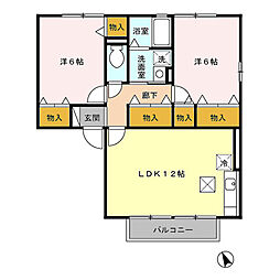 東武東上線 川越駅 徒歩28分の賃貸アパート 2階2LDKの間取り