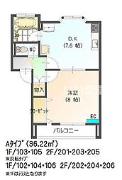 コーポすまいる 1DKの間取図画像