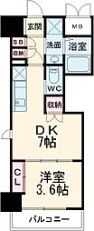 CLOVERVIEWKITAHANADA 1DKの間取図画像