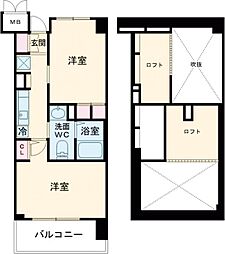 エステムコート名古屋駅前CORE 10階2Kの間取り