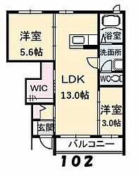 シャーメゾン桜川 2LDKの間取図画像
