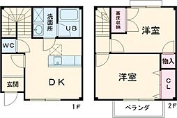 Branche　DE　FRANCOIS 1階2DKの間取り