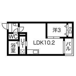 Jacksakae1 1LDKの間取図画像