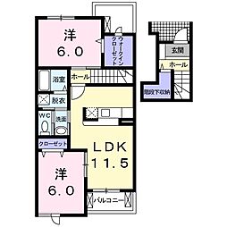 ミニョン723B 2LDKの間取図画像