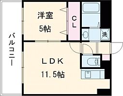 S-FORT熊本呉服町 1LDKの間取図画像