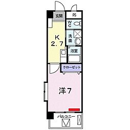エレガンテみよし 1Kの間取図画像