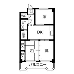 メゾン徳2 3DKの間取図画像
