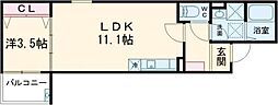 エフスタイル浜寺石津町西1号館 1LDKの間取図画像
