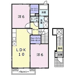 ハピネスD 2LDKの間取図画像
