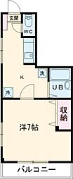 ウィステリア小郡 201 2階1Kの間取り