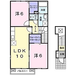 ボヌールA 2LDKの間取図画像
