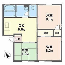 ファミール川原 1階3DKの間取り