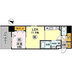 神戸ハーバーサイド萬利レジデンス 1LDKの間取図画像