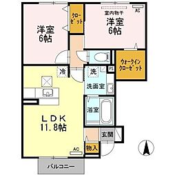 ヴィラージュA 2LDKの間取図画像