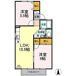セジュールたさきA 2LDKの間取図画像