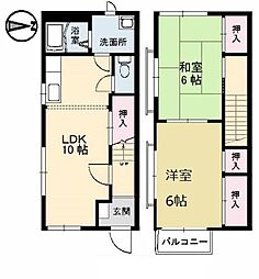 ミニオンハイツ　Ｃ棟 1階2LDKの間取り