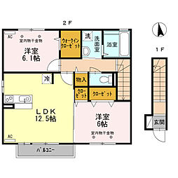 パルティオ・フェリーチェA 2LDKの間取図画像