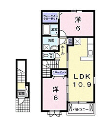 グランジュテ 2LDKの間取図画像