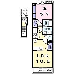 リバーコート1 1LDKの間取図画像
