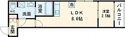 セブンプロート海田市駅前 103 1階1LDKの間取り
