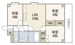 KENSEI6 3階3LDKの間取り
