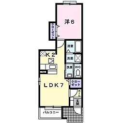 プチエミグランド 1LDKの間取図画像