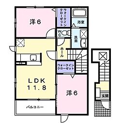 グラスランドレジデンスJ 2LDKの間取図画像