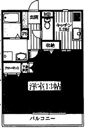 エスポワールT・Y 1Kの間取図画像