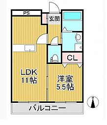 ブランドルフ 1LDKの間取図画像