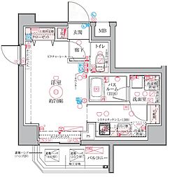 クレヴィスタ亀戸6 ワンルームの間取図画像