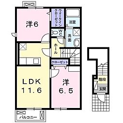 ブロードガーデン3 2LDKの間取図画像