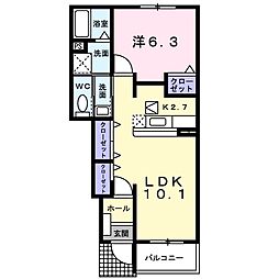 ミルフィーユ2 1LDKの間取図画像