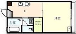 グランシード2番館 1Kの間取図画像
