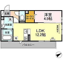 ディールーム飛田 1LDKの間取図画像