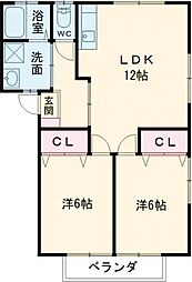 ラ・メゾン花高 2LDKの間取図画像