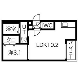 Warren hoshizakiI 2階1LDKの間取り